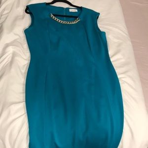 Turquoise Calvin Klein dress
